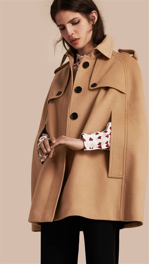 manteau burberry fille|Burberry cashmere cape coat.